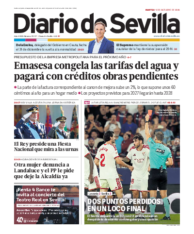 Portada del periódico Diario de Sevilla del 13/10/2026